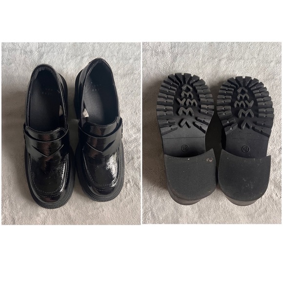 A New Day Hudson Platform Patent Leather Chunky Heel Goth Loafer Jet Black 9.5 - Picture 3 of 13